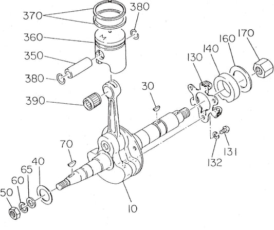 MT60HS Robin EC-08GH Engine Crankshaft And Piston Assembly Parts