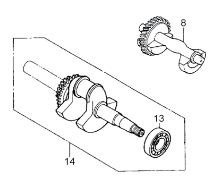 GA6HB GA6HEB HONDA GX340R2EDE2/EDN2 Crankshaft  Assembly Parts By Multiquip