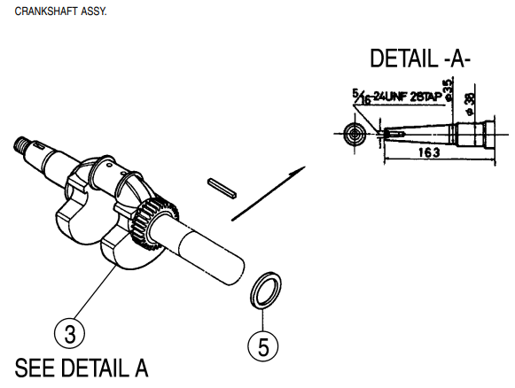 GA97HZ GA-9.7 HZ —HONDA GX610K1 ENGINE — Crankshaft  Assembly Parts By multiquip