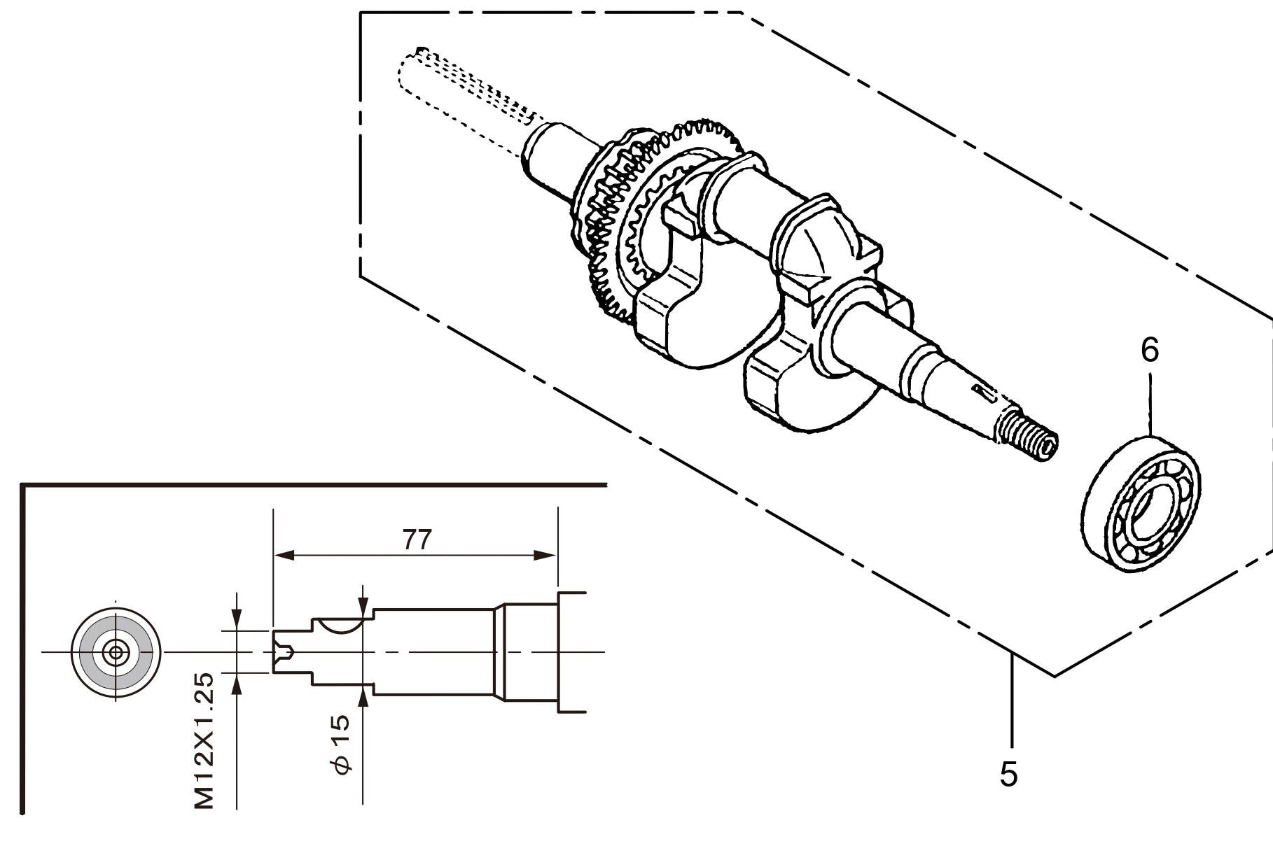MTR40HF Honda GX100RTKRB6 Engine Crankshaft Assembly Parts