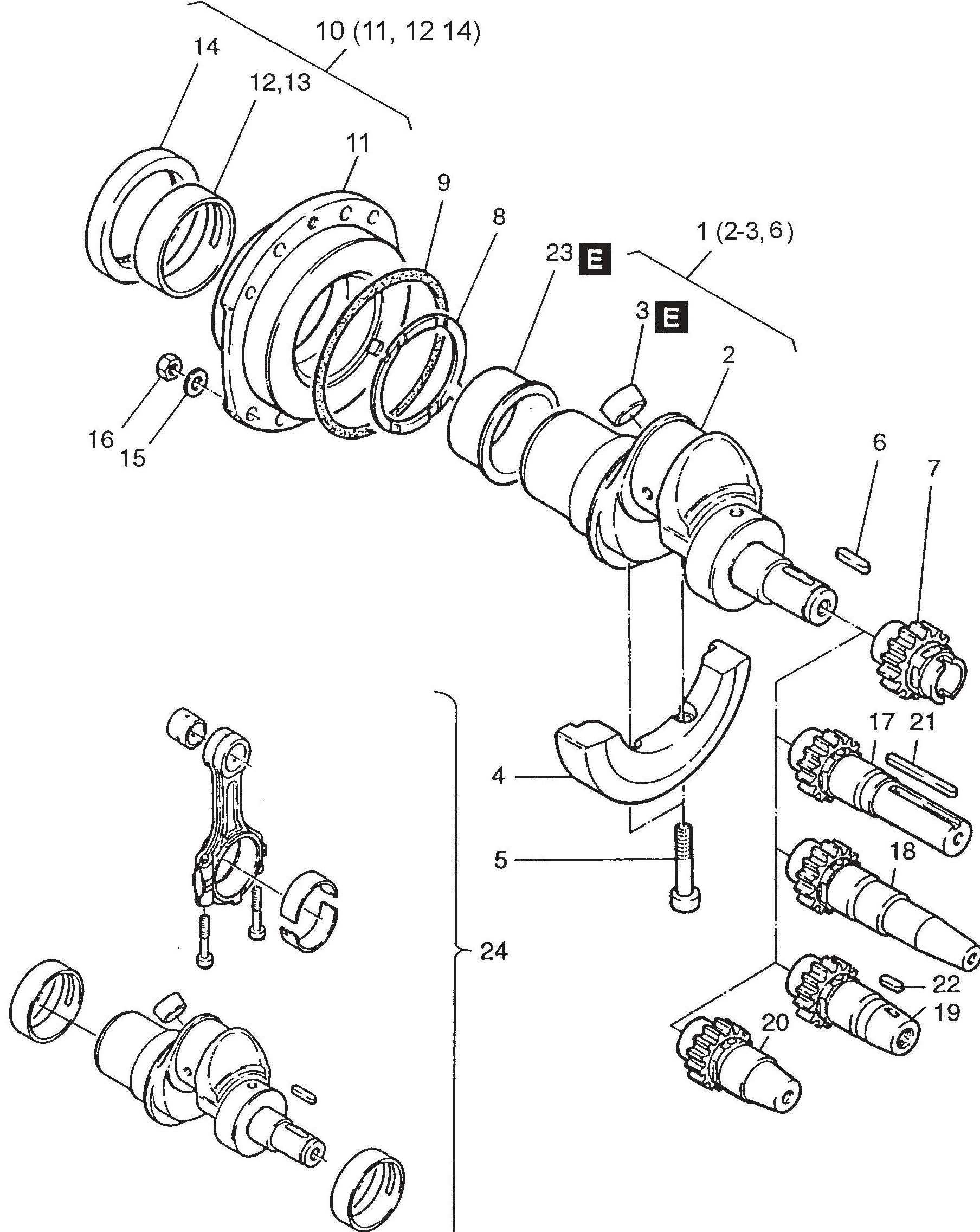 MVH502DSB HATZ 1D81S Engine Crankshaft Assembly Parts