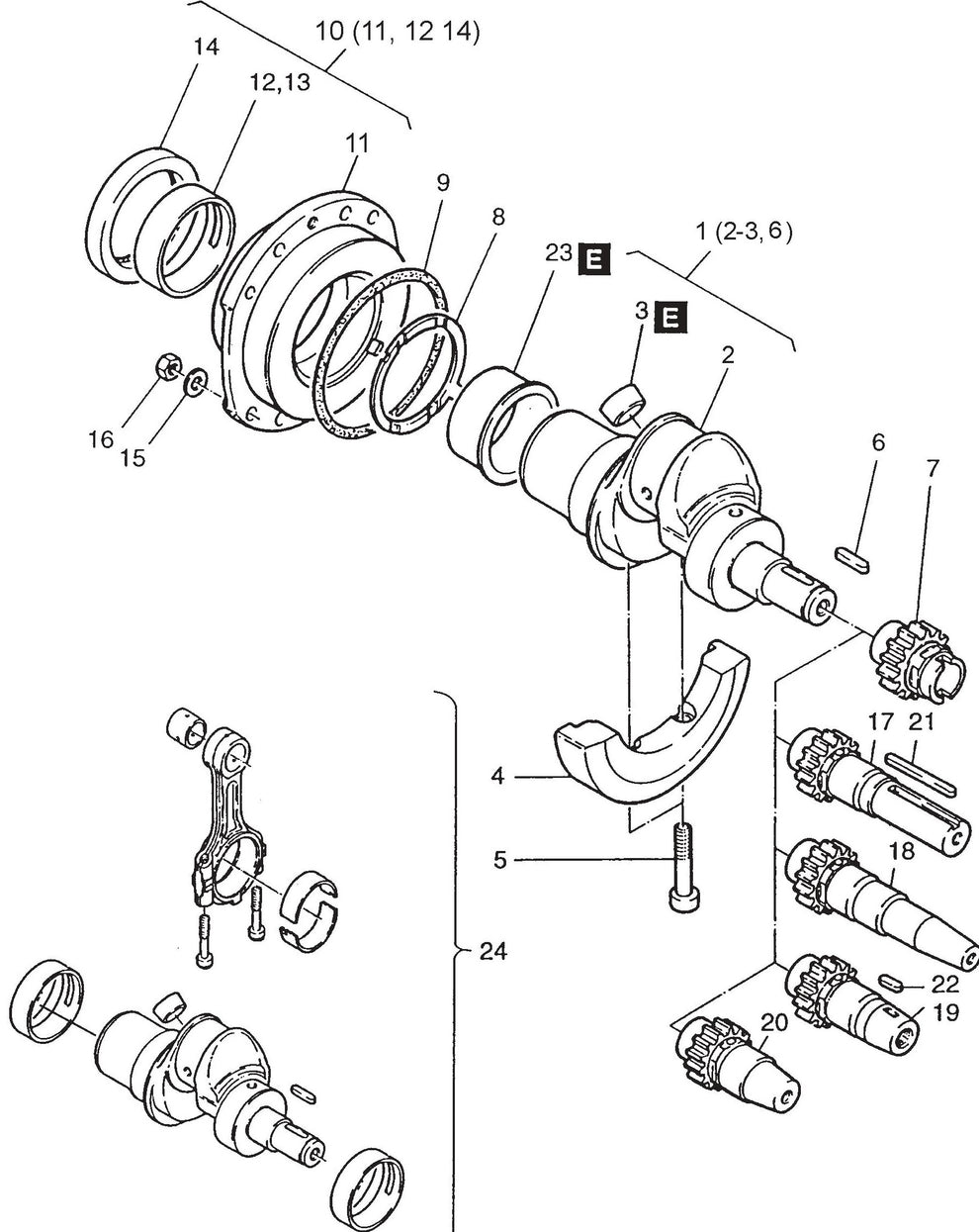 MVH502DSB HATZ 1D81S Engine Crankshaft Assembly Parts
