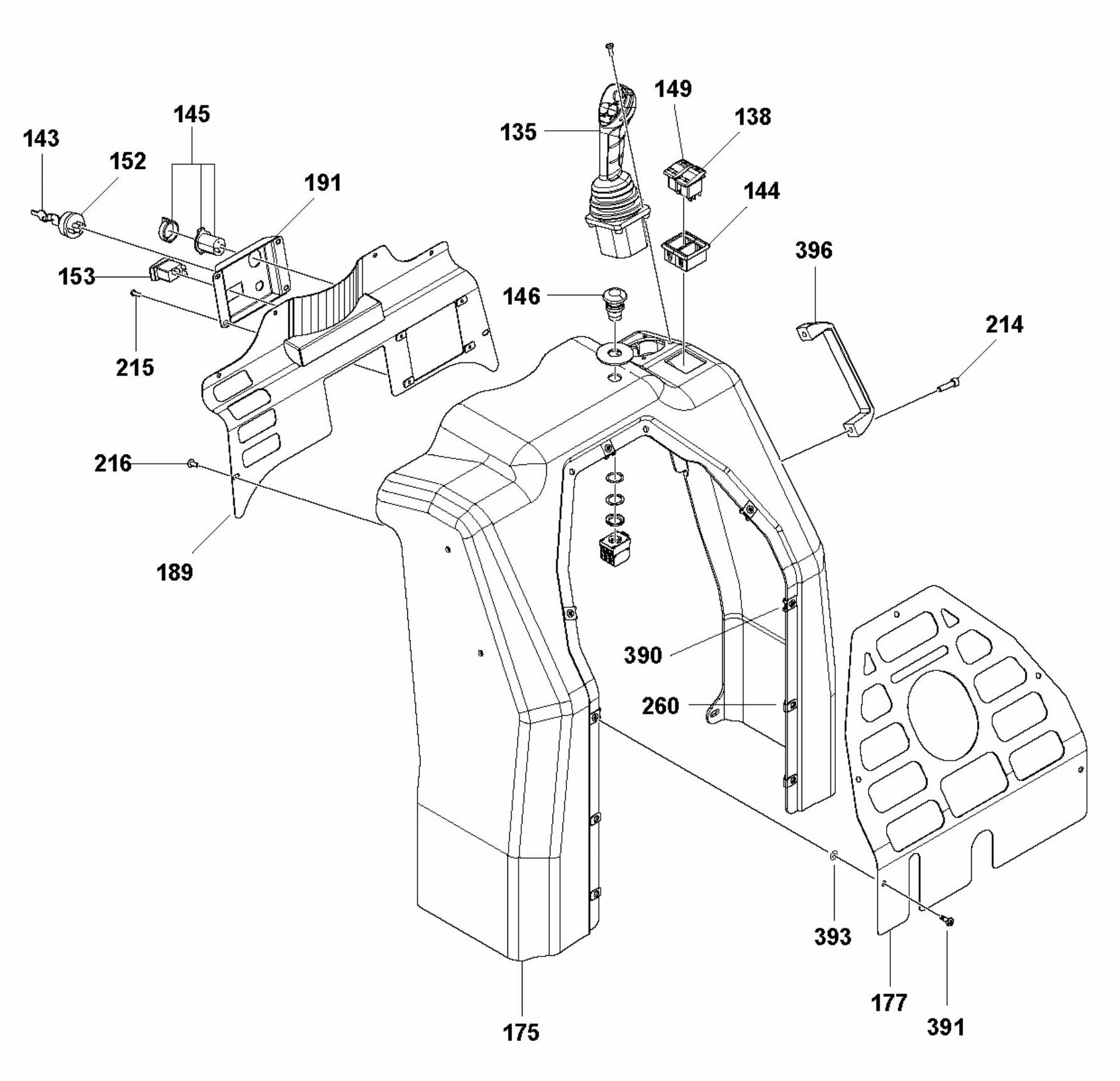 CRT 60 Right Side Shell Assembly Parts
