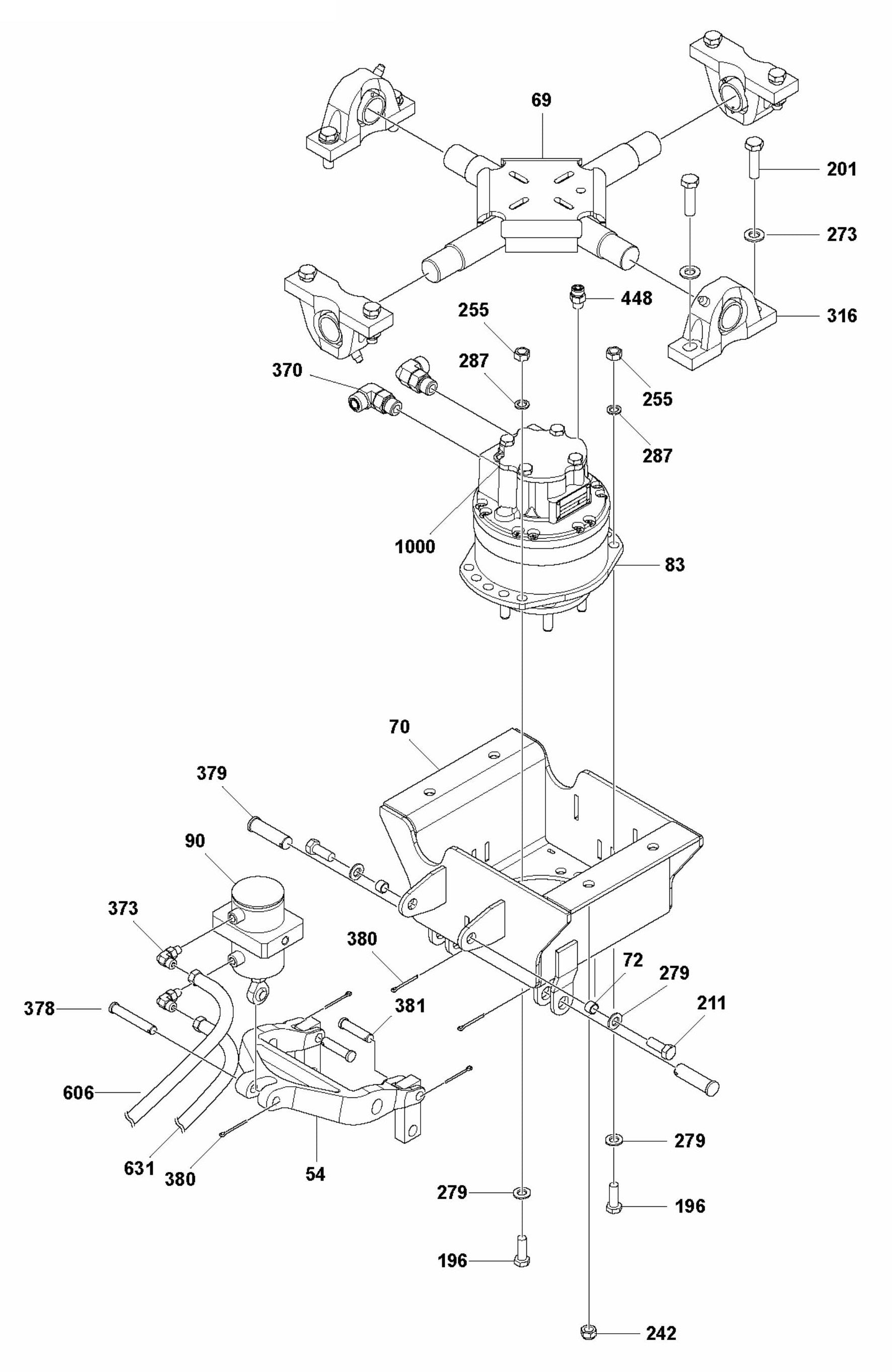 CRT 60 Drive Motor Housing, Right Assembly Parts