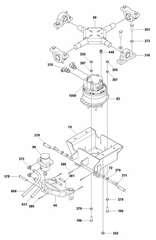 CRT 60 Drive Motor Housing, Right Assembly Parts