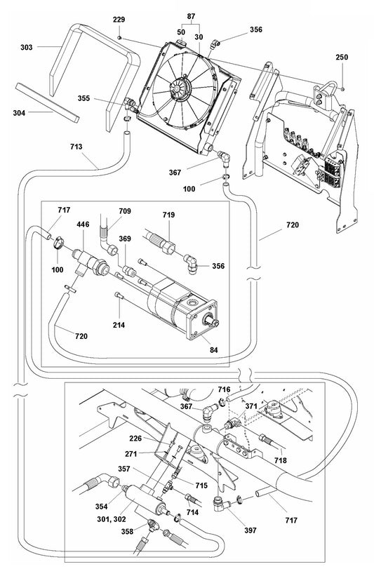 CRT 60 Hydraulic Piping and Hydraulic Cooler Assembly Parts
