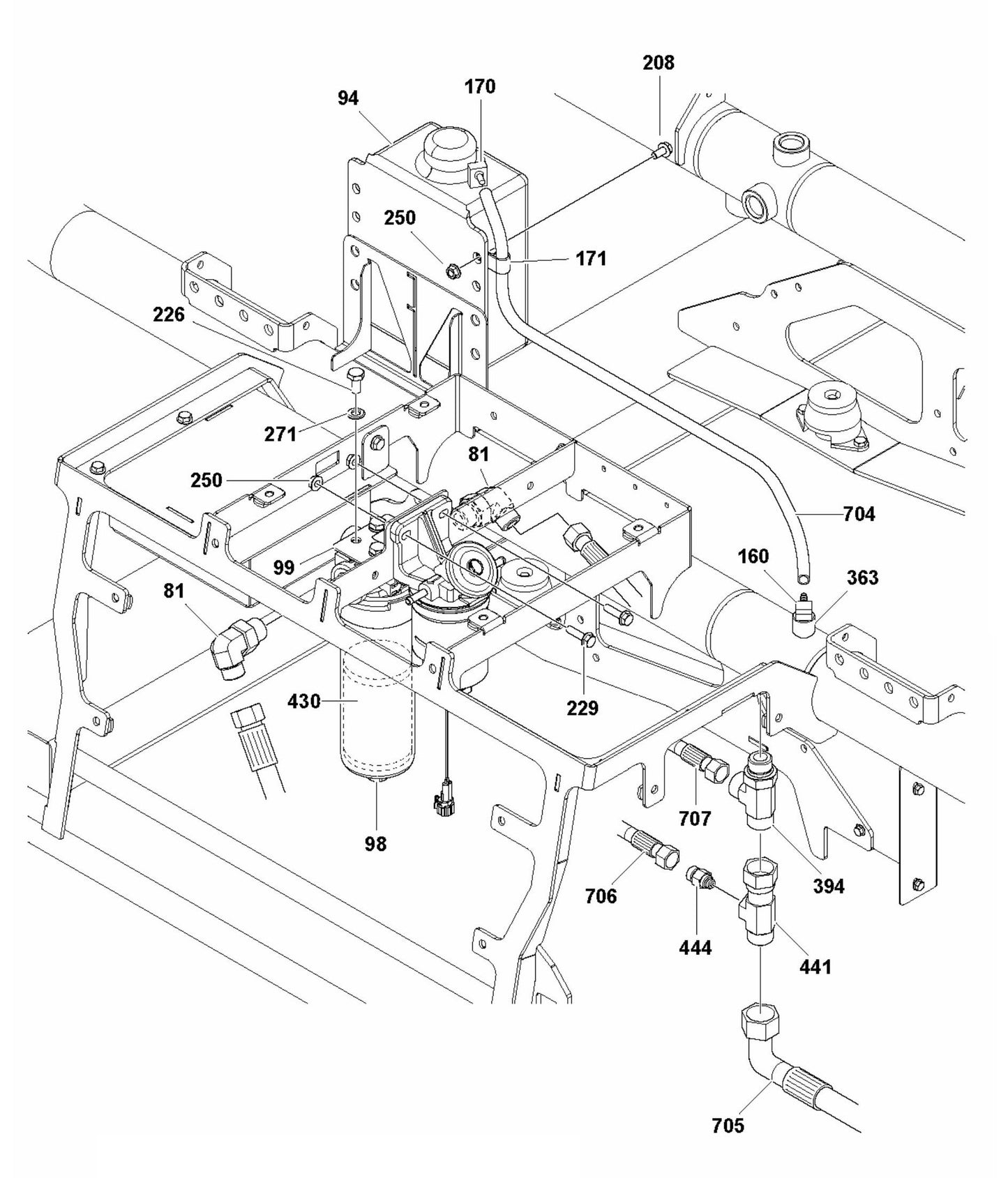 CRT 60 Hydraulic Filter and Hydraulic Piping Assembly Parts