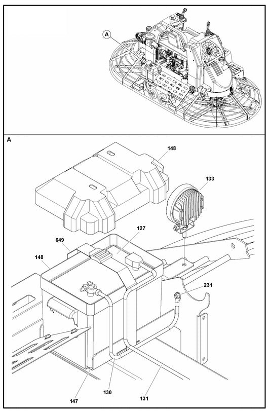 CRT 60 Battery and Light Assembly Parts