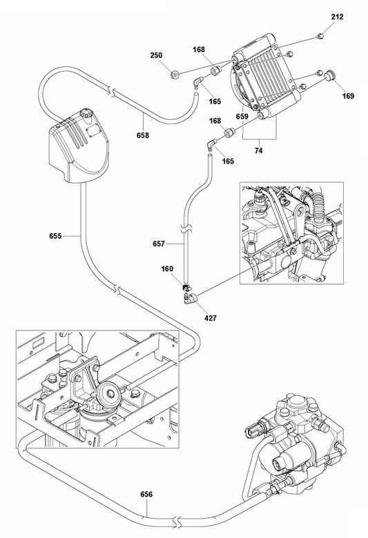 CRT 60 Fuel Hose Routing and Fuel Cooler Assembly Parts
