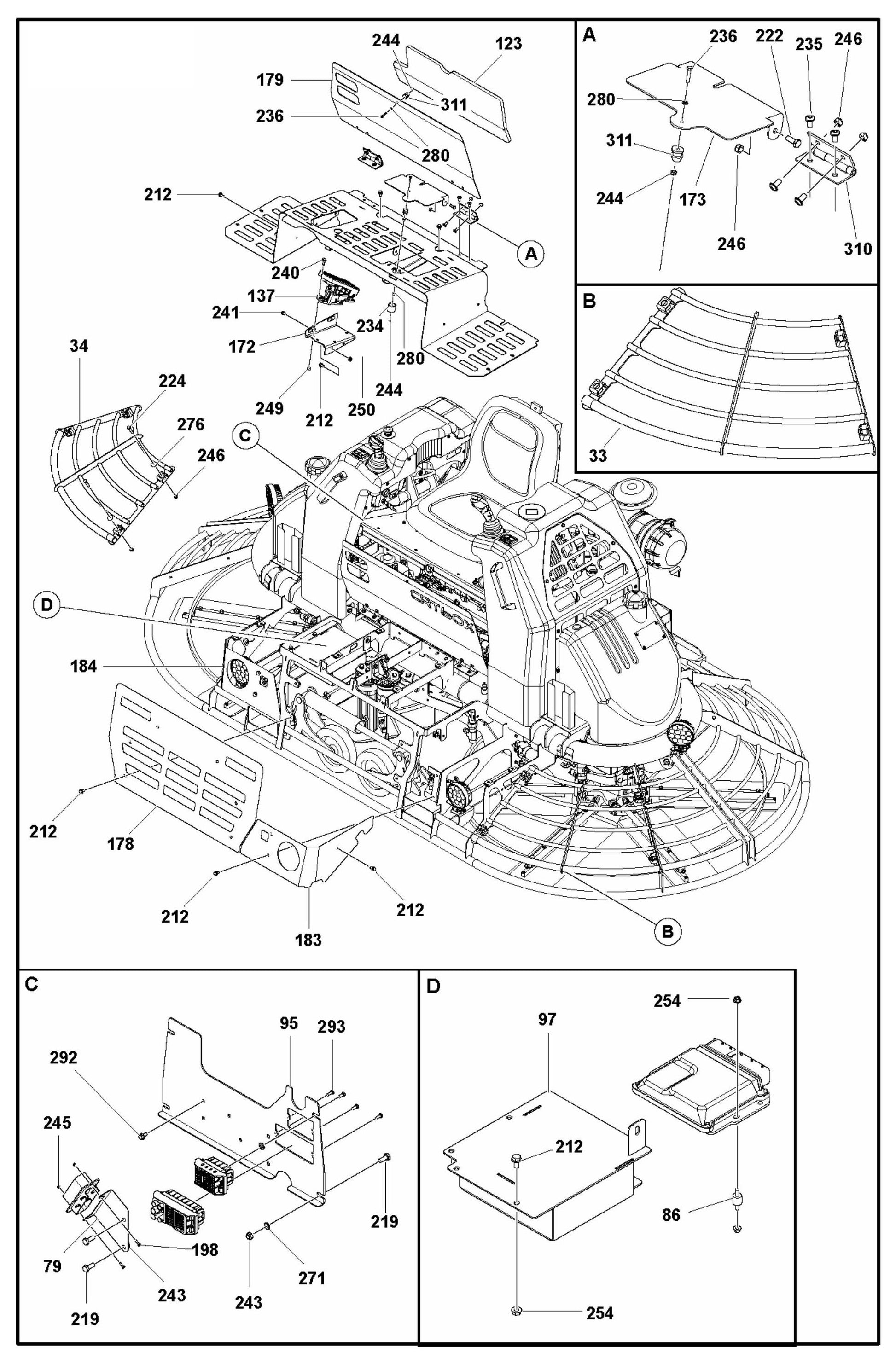 CRT 60 Front Panel Assembly Parts