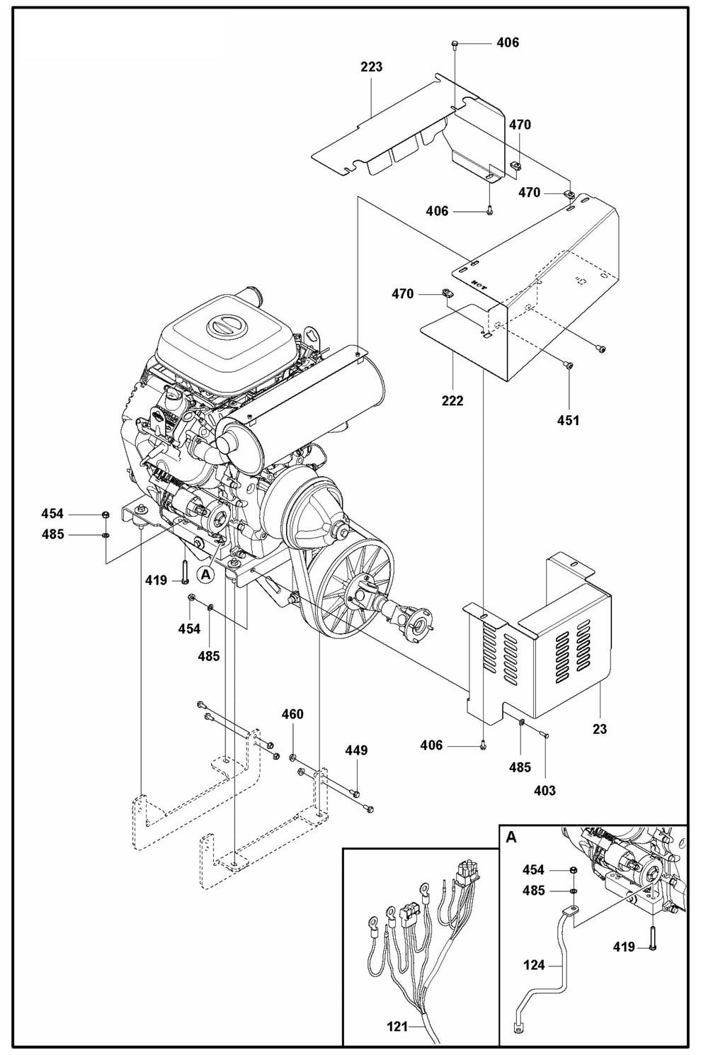 CRT 48 Engine Compartment Assembly Parts by Husqvarna