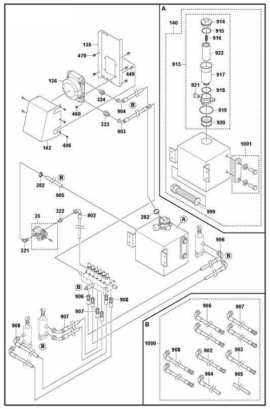 CRT 48 Hydraulic Piping Assembly Parts