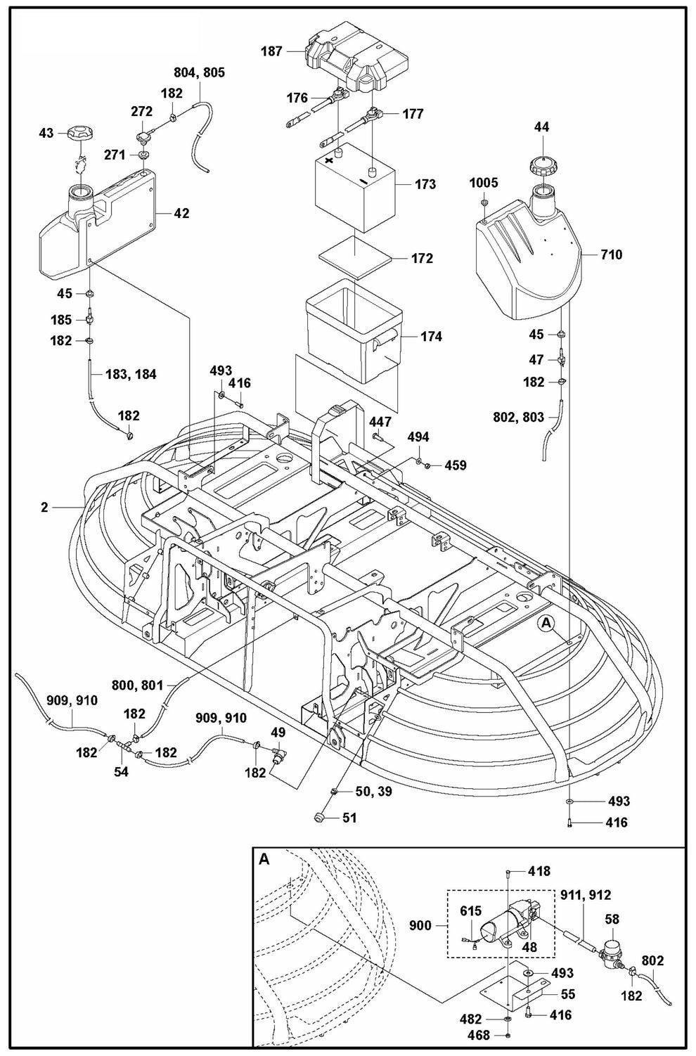 CRT 48 Tank Assembly and Battery Parts by Husqvarna