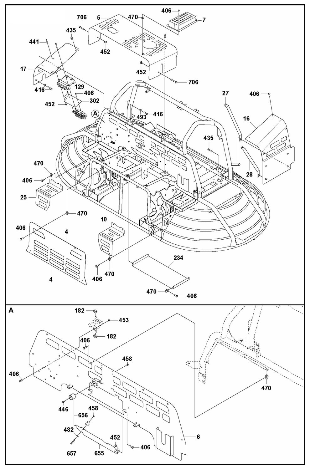 CRT 48 Panels Assembly Parts by Husqvarna