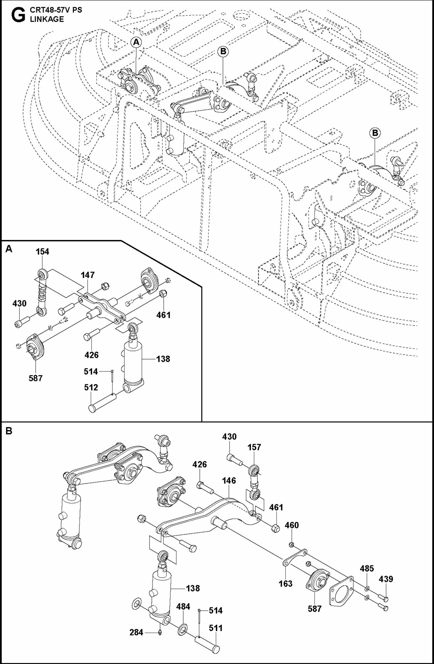 Linkage Assembly Parts For Ride On Trowel CRT 48 Diesel By Husqvarna