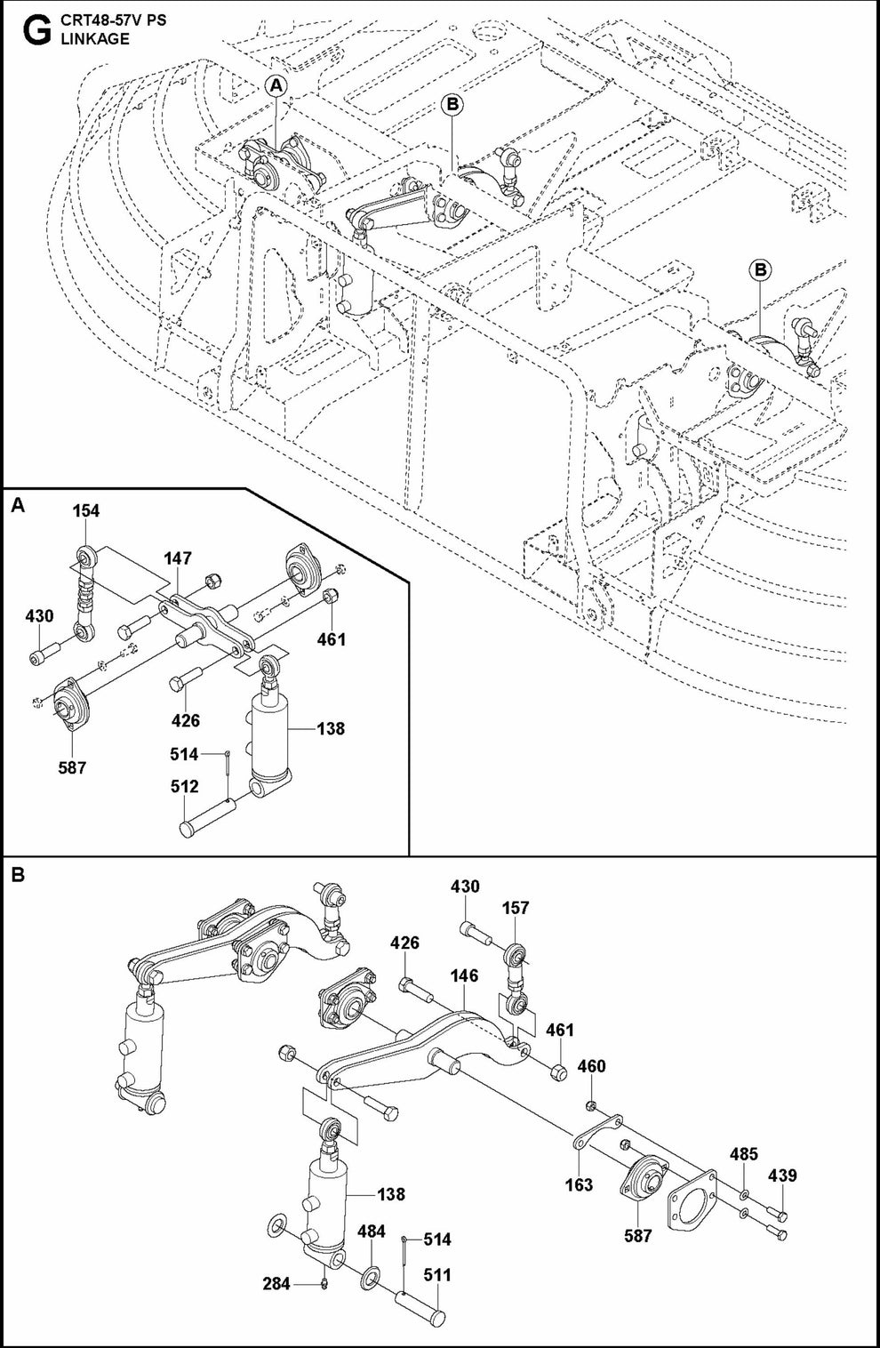 Linkage Assembly Parts For Ride On Trowel CRT 48 Diesel By Husqvarna