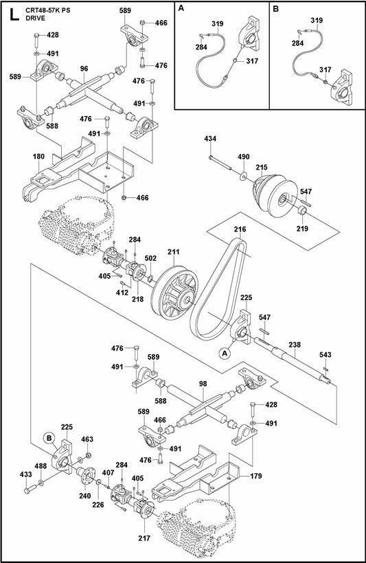 Drive Assembly Parts For Ride On Trowel CRT 48 Diesel By Husqvarna