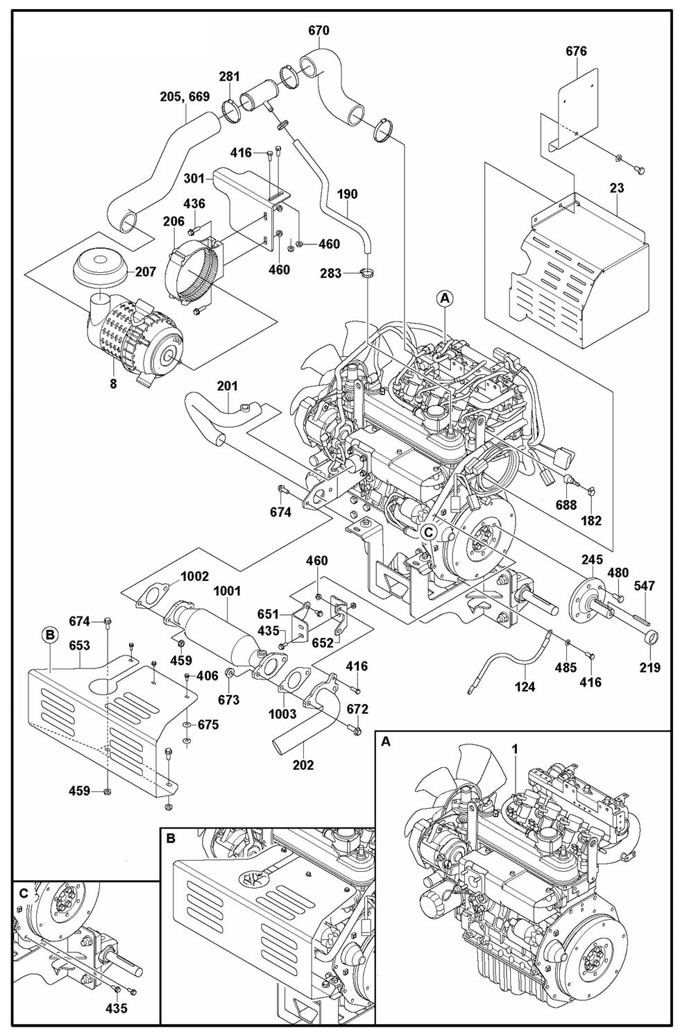 CRT 48 PS Engine Installation Assembly Parts by Husqvarna