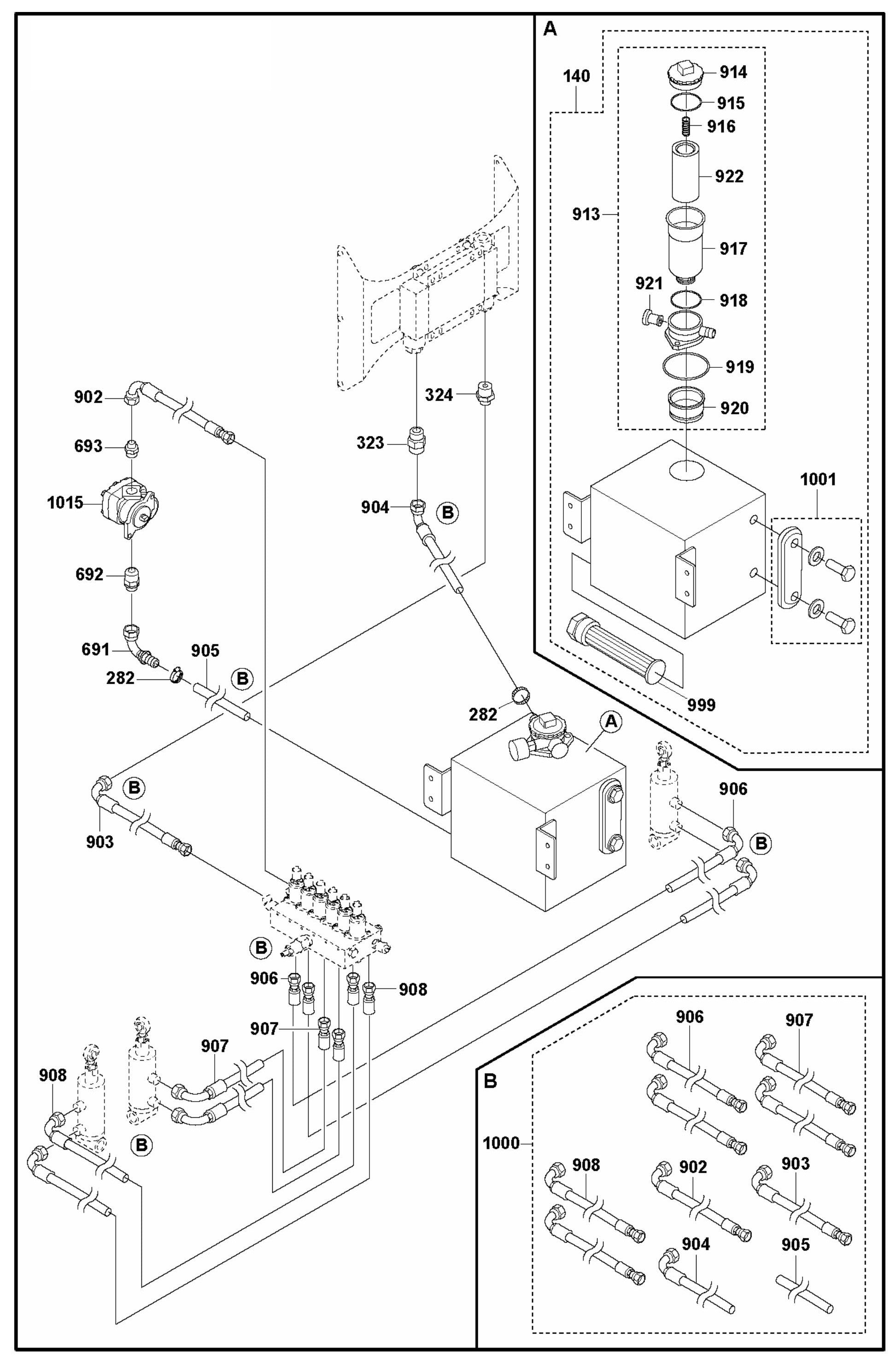 CRT 48 PS Hydraulic Piping Assembly Parts