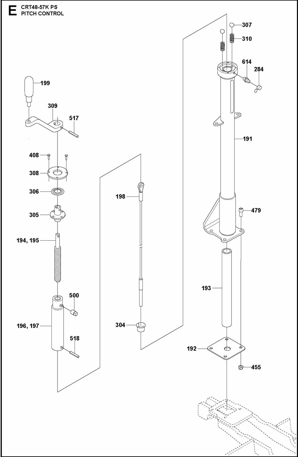 Pitch Control Assembly Parts For Ride On Trowel CRT 48 Diesel By Husqvarna