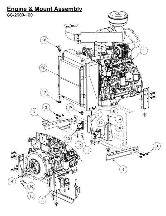 CS-2000-100 Engine And Mount Assembly