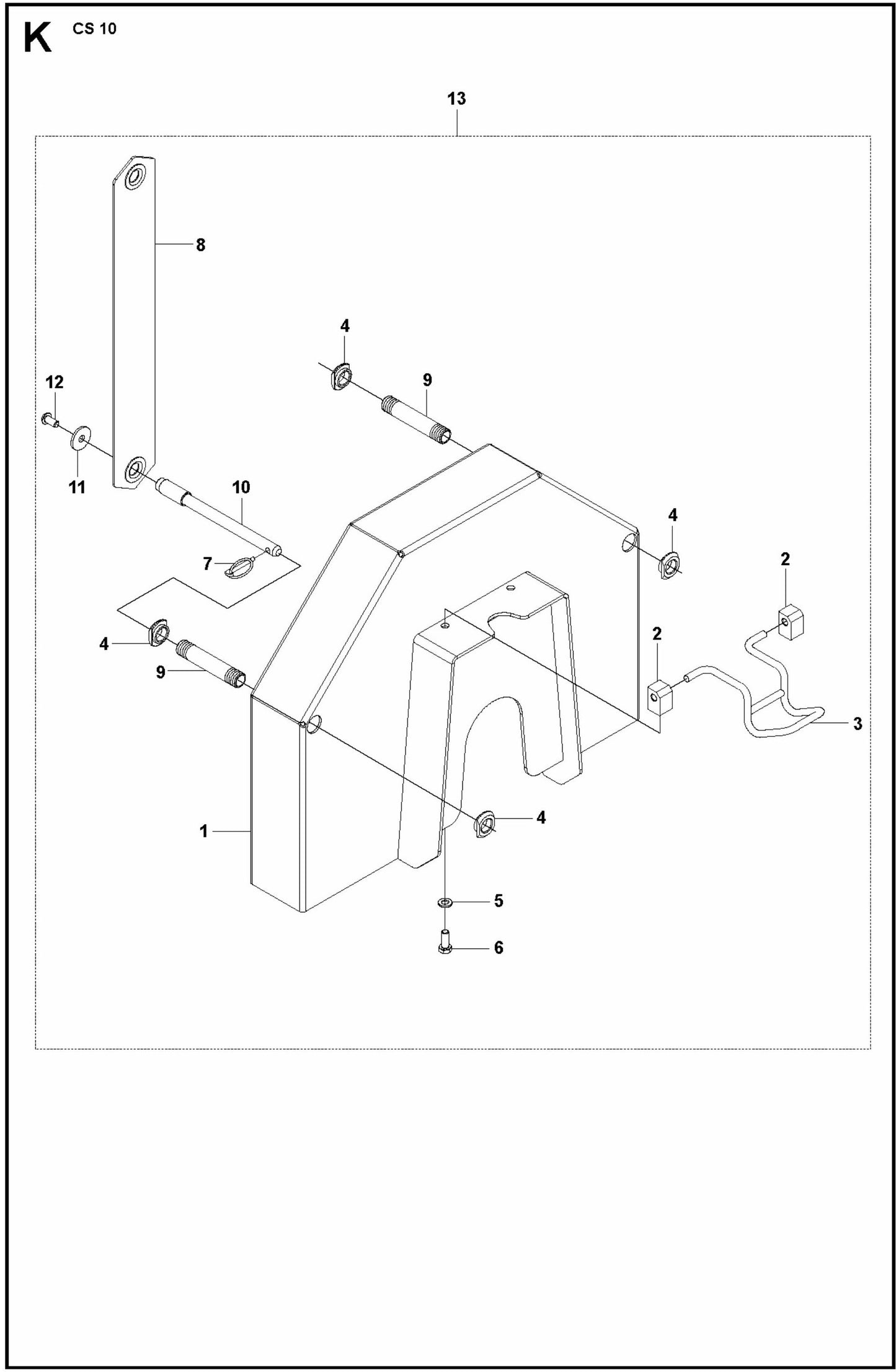 CS 10 Driving Pulley Guard Assembly Parts