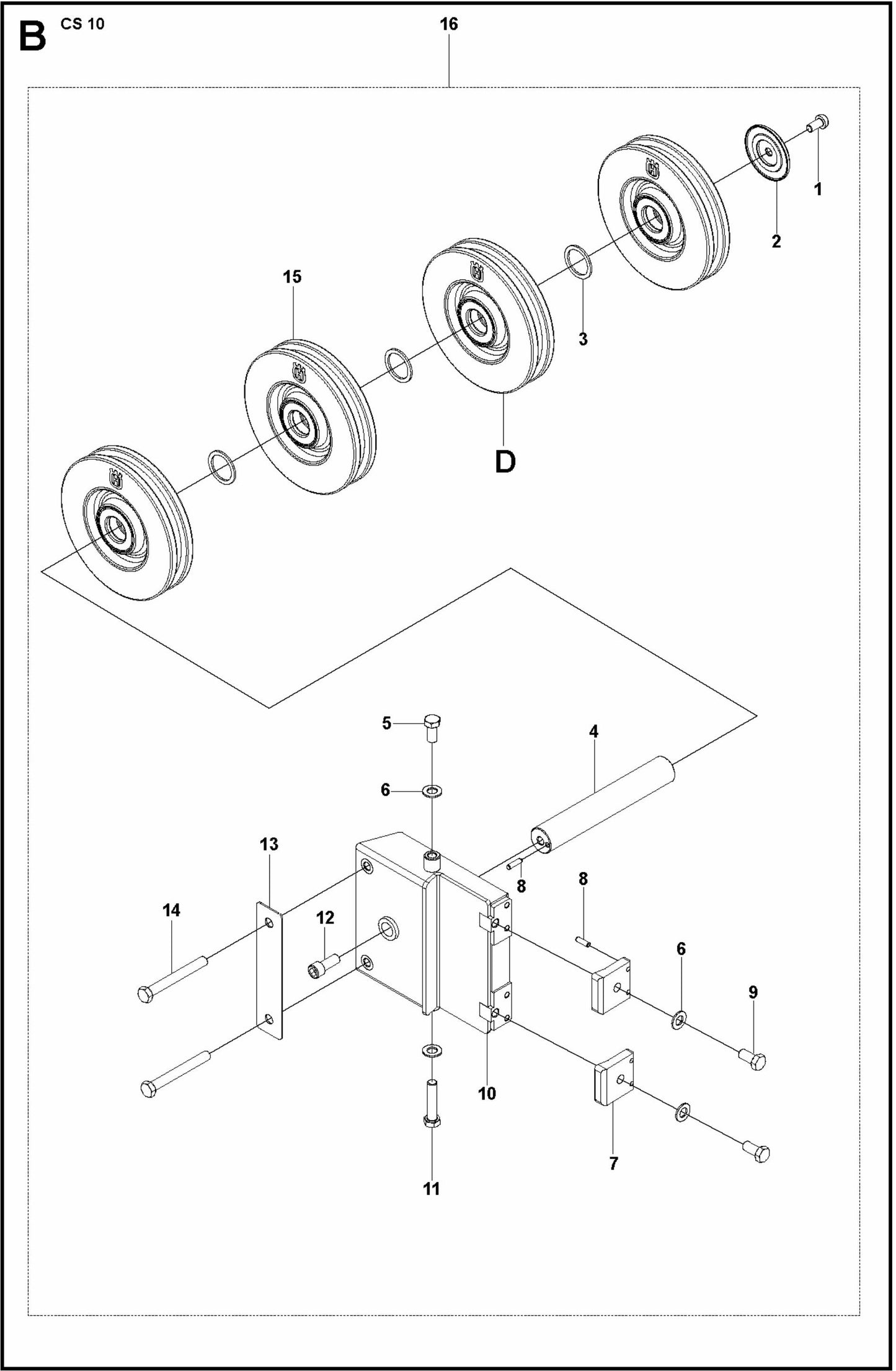 CS 10 Wheel Bracket, Lower Assembly-2 Parts