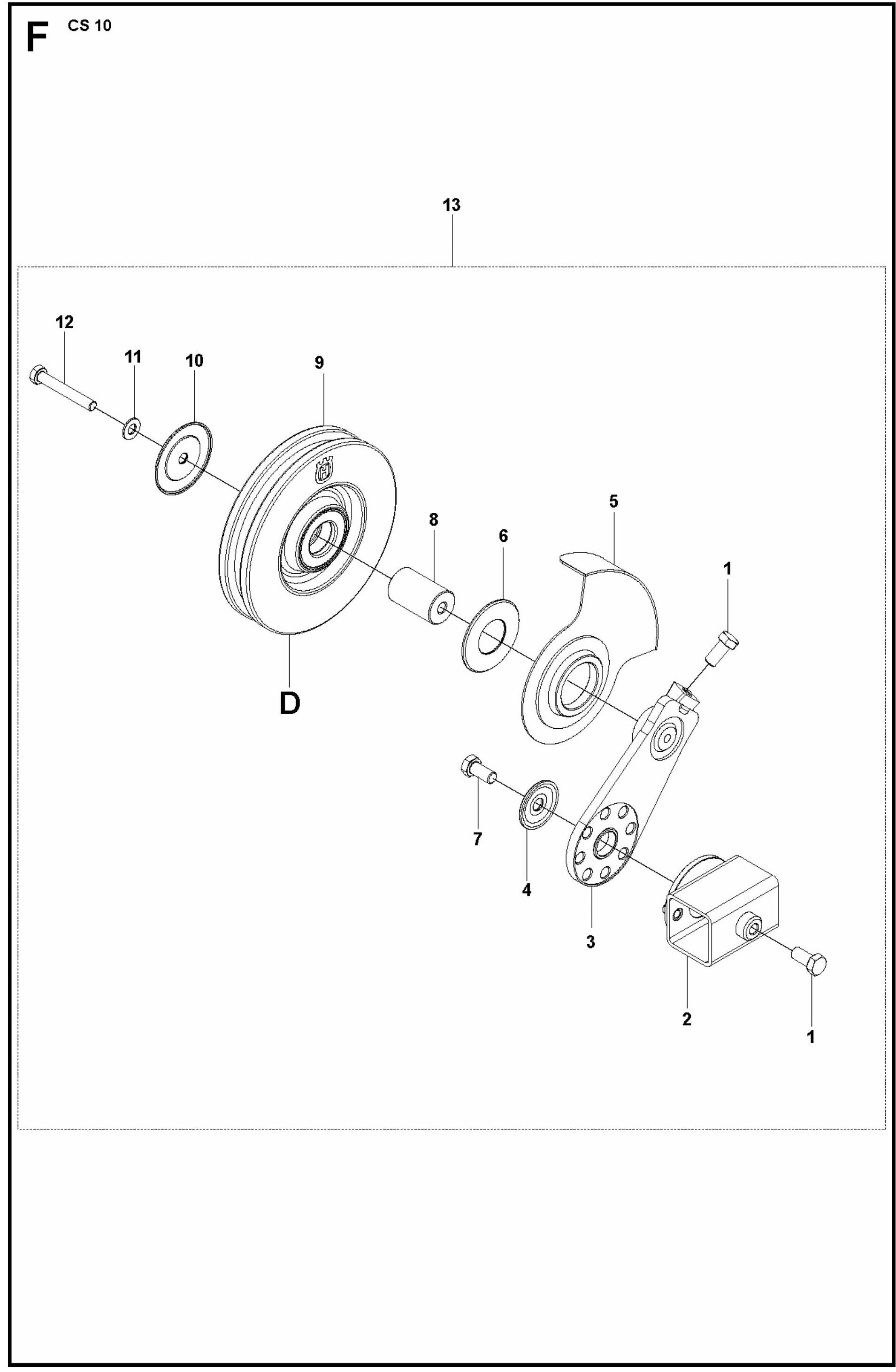 CS 10 Adjustable Guide Wheel Assembly Parts