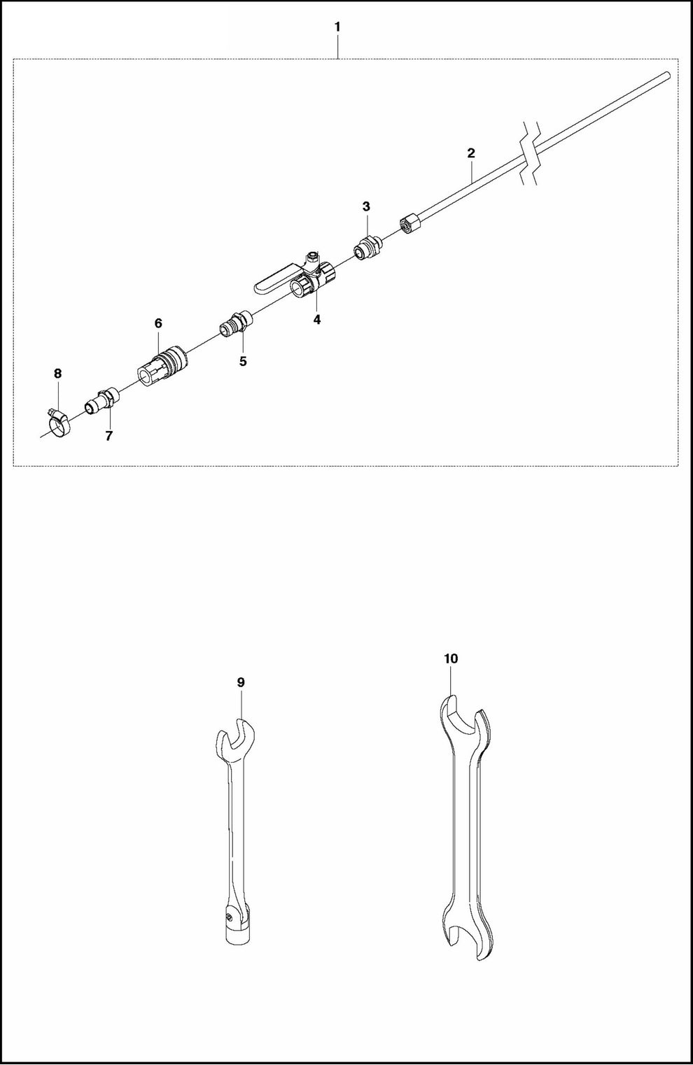 Water Lance And Tools Assembly Parts for CS 10 Saw Accessories by Husqvarna