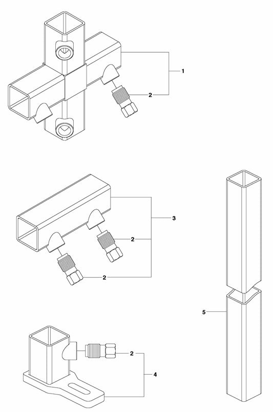 Jointing Sleeve and Square Tube Assembly Parts for CS 10 Saw Accessories by Husqvarna