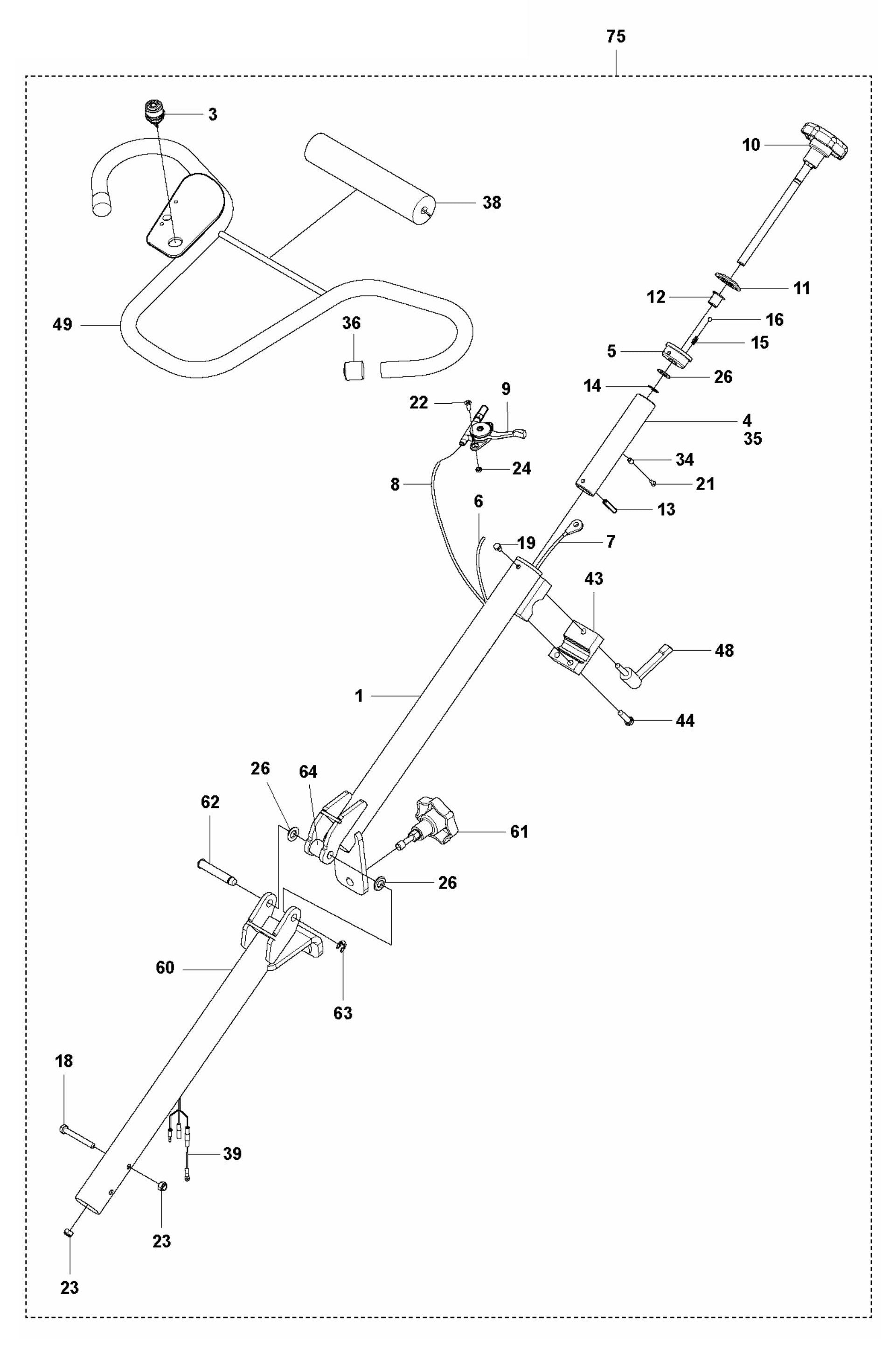 CT 36 Handle, Foldable and Adjustable With Twist Pitch Assembly Parts