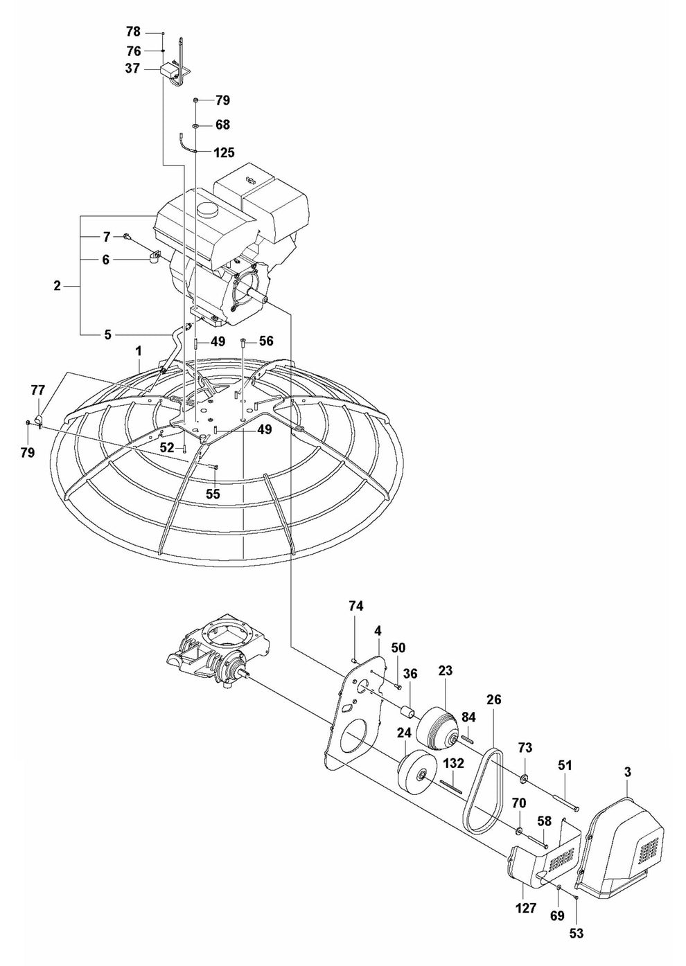 CT 48 Drive, CT48-13A-V, Honda GX 390 Assembly Parts by Husqvarna