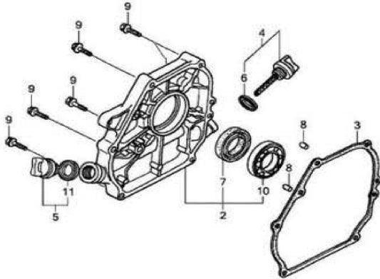 Crankcase Cover Assembly Parts For MAC5501G Air Compressor By Makita