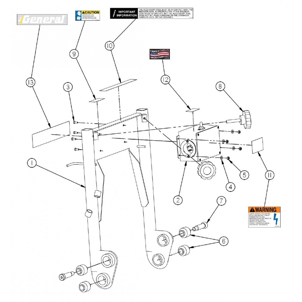 CTS Replacement Parts Diagram Lower Handle Assembly [Starting with Serial Number 153106] Parts by General Equipment