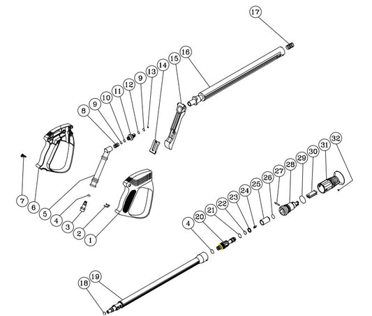 CV-1750-1JBC, CV-1750-1MBC (sn:0-10163015), CV-1800/2000-0MTC (sn:0-10016161). CV-2000-1MBC/1CBC/1JBC Gun And Lance Assembly Parts by MiTM