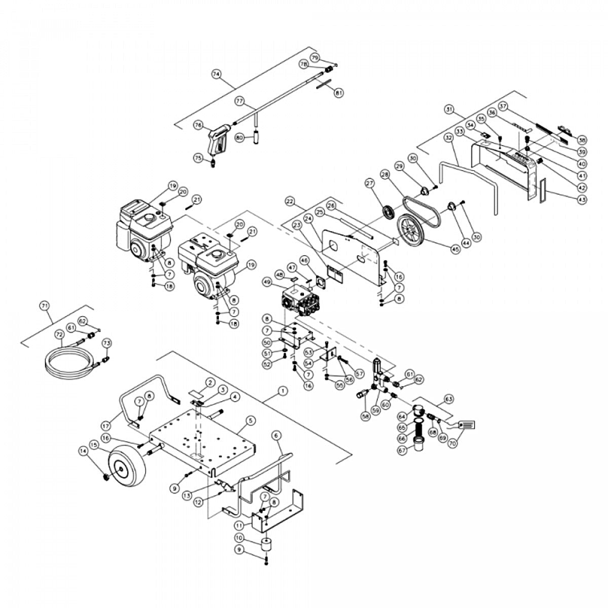 CW-1504-3MGH, CW-1504-3MGV (sn:0-317278) Frame Assembly Parts by MI-T-M