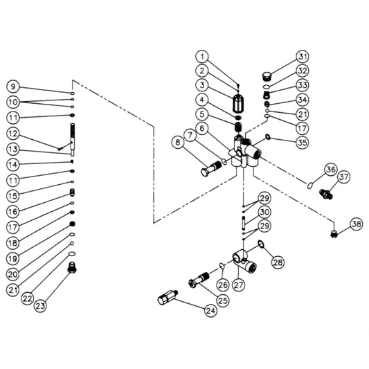 CW-1504-3MGH, CW-1504-3MGV, CW-2003-3MGH, CW-2004-1ME1,  CW-2004-1ME3, CW-2504-CMV4, CW-2003-3MGV Unloader Assembly Parts by MI-T-M