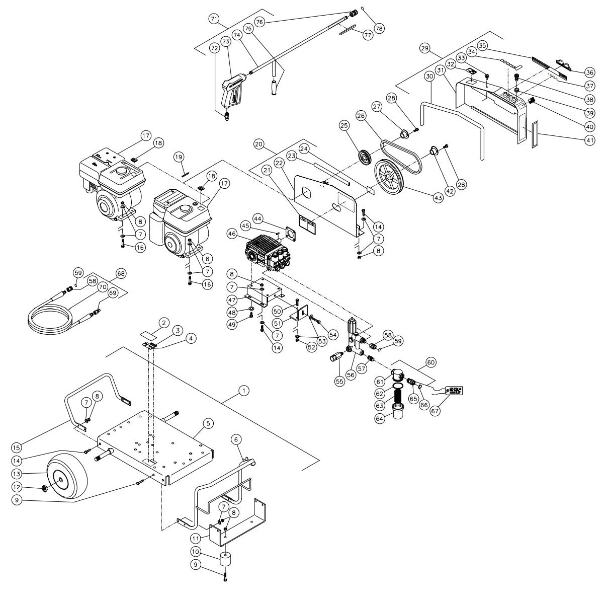 CW-2003-3MGH, CW-2003-3MGV (sn:0-317278) Frame Assembly Parts by MI-T-M