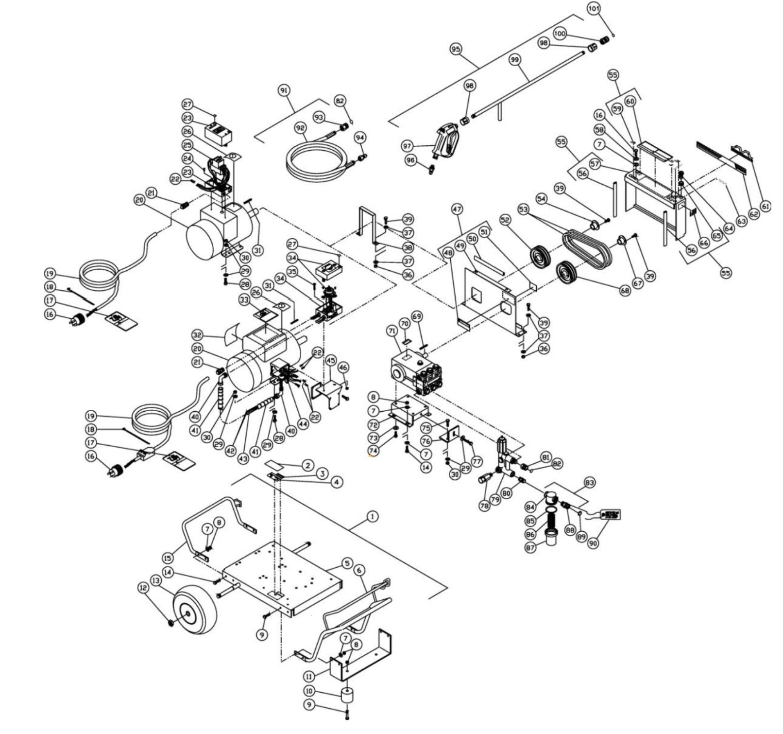 CW-2004-1ME1, CW-2004-1ME3 (sn:0-10002365) Frame Assembly Parts by MI-T-M