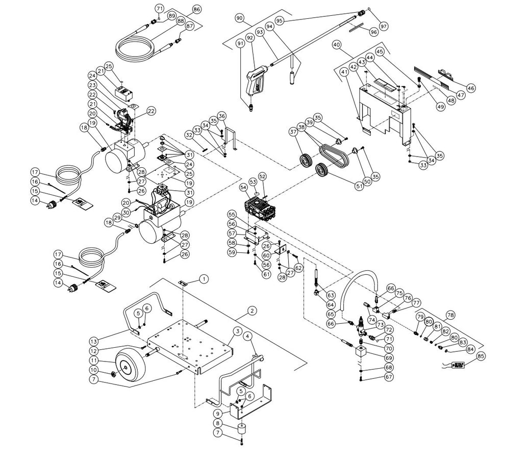 CW-3004-4ME1, CW-3004-4ME3 (sn:0-10874728) Frame Assembly Parts by MI-T-M