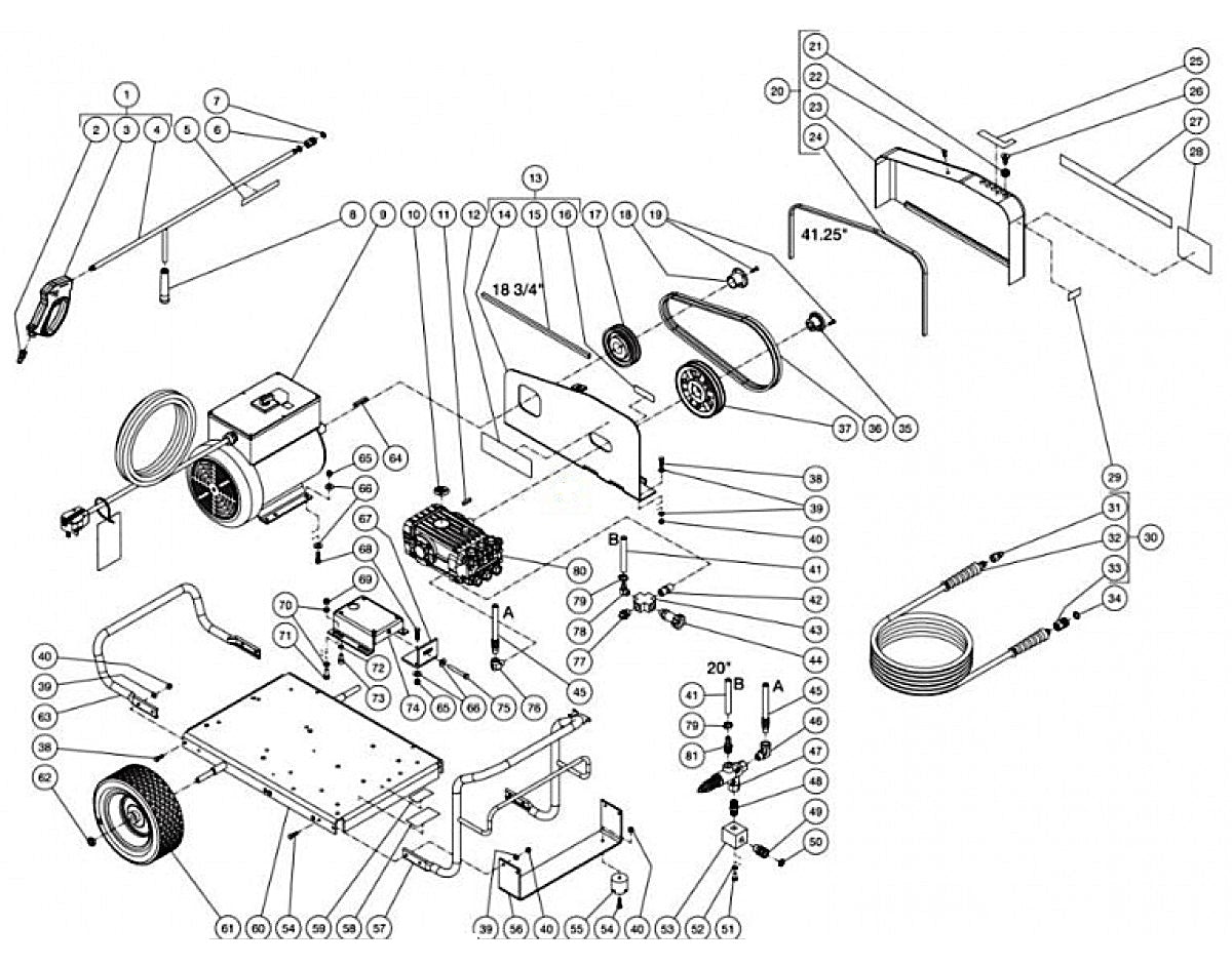 CW-2405-4ME1, CW-2405-4ME3, CW-3004-4ME1 Frame Assembly Parts by MI-T-M