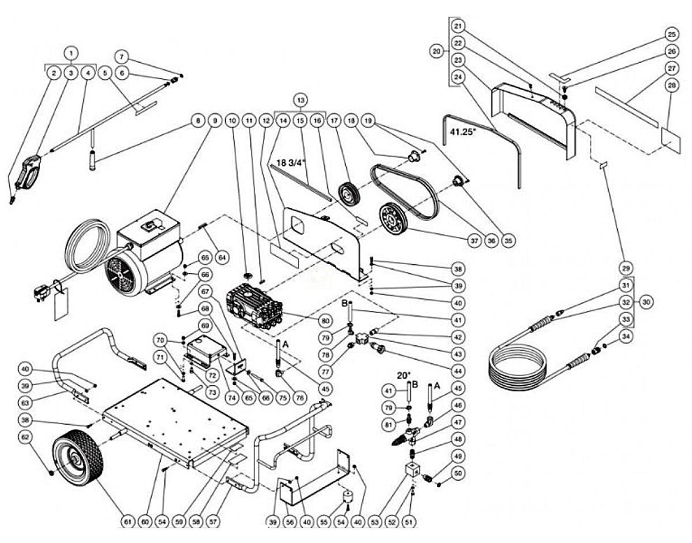 CW-2405-4ME1, CW-2405-4ME3, CW-3004-4ME1 Frame Assembly Parts by MI-T-M
