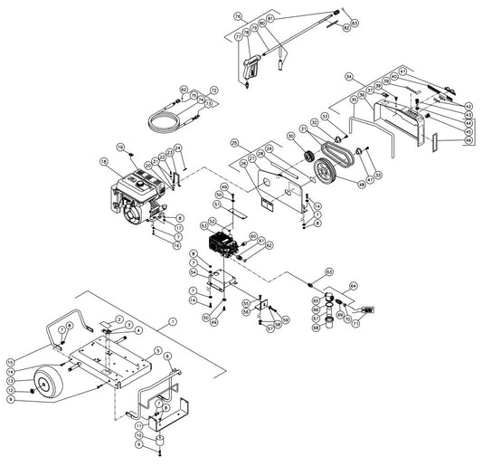 CW-2504-1MKB, CW-3004-1MKB (sn:0-340383) Frame Assembly Parts by MI-T-M