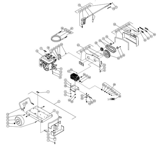 CW-3004-1MKB (sn:340384-99999999) Frame Assembly Parts by MI-T-M