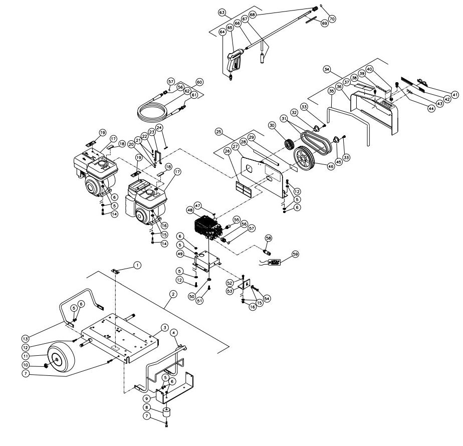 CW-2504-1MVB (sn:0-99999999) Frame Assembly Parts by MI-T-M