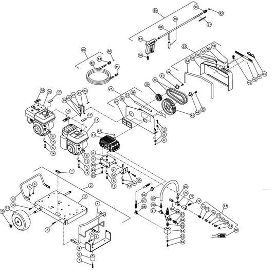CW-2504-4MH0,  CW-2504-4MV0 (sn:317279-99999999) Frame Assembly Parts by MI-T-M
