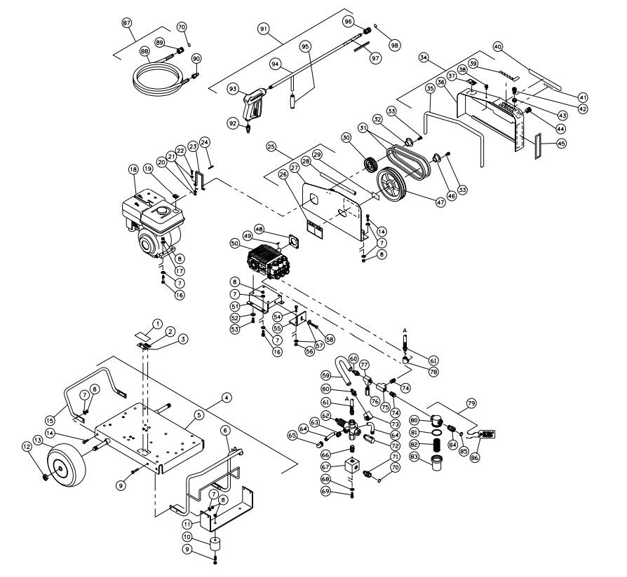 CW-2504-4UH0 (sn:0-99999999) Frame Assembly Parts by MI-T-M