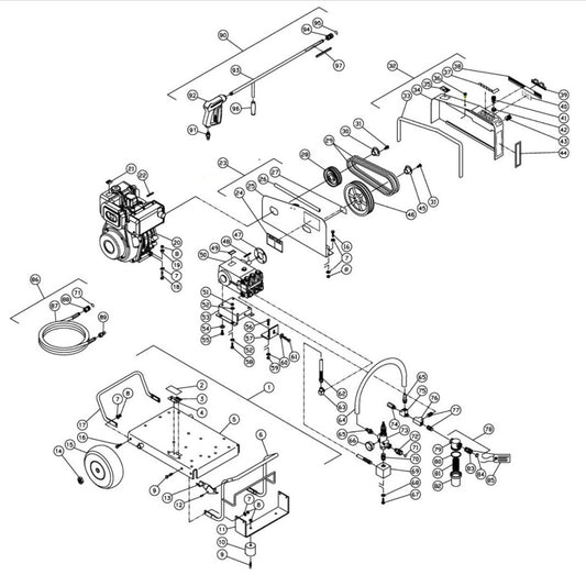 CW-2505-3MDY, CW-3004-3MDY (sn:0-317278) Frame Assembly Parts by MI-T-M