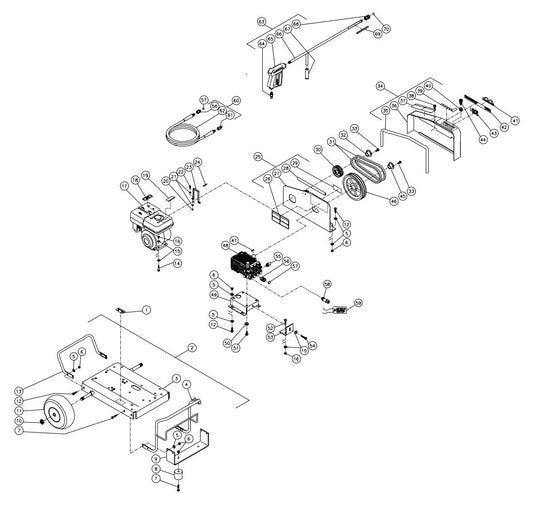 CW-3004-1MHB (sn:0-99999999) Frame Assembly Parts By MI-T-M