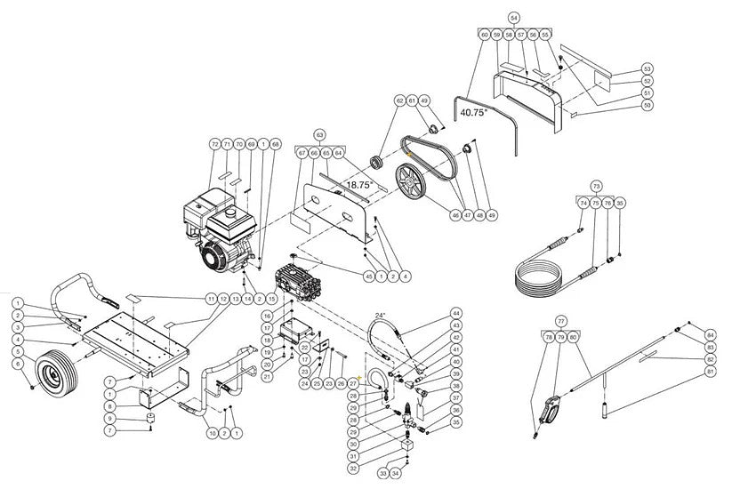 CW-3004-4MGH (sn:10552632-99999999) Frame Assembly Parts By MI-T-M